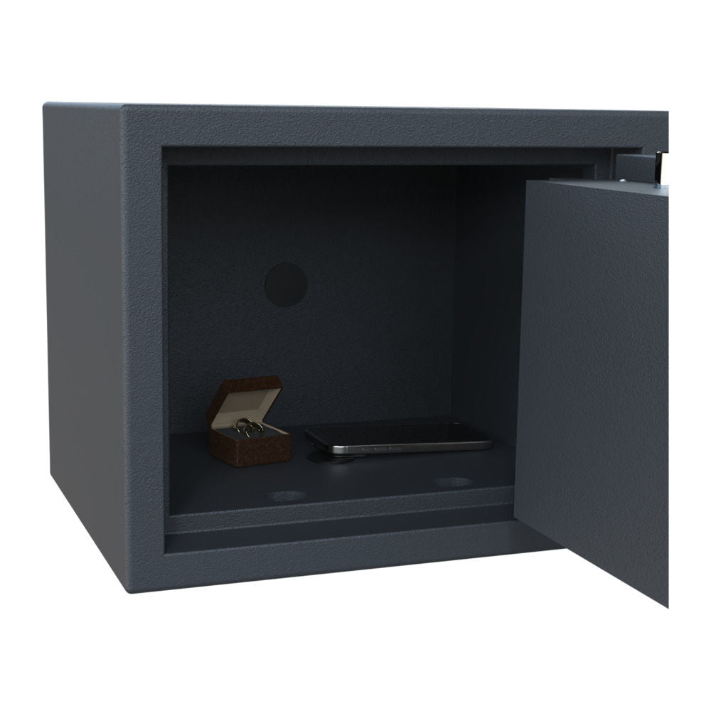 Inbraakwerende kluis Salvus Rome Mini met geopende deur en 180 graden deuropening